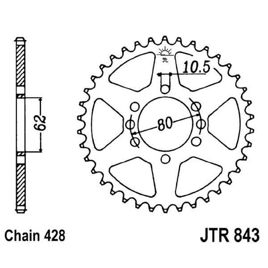 Reťazová rozeta JT JTR 843-48 48T, 428